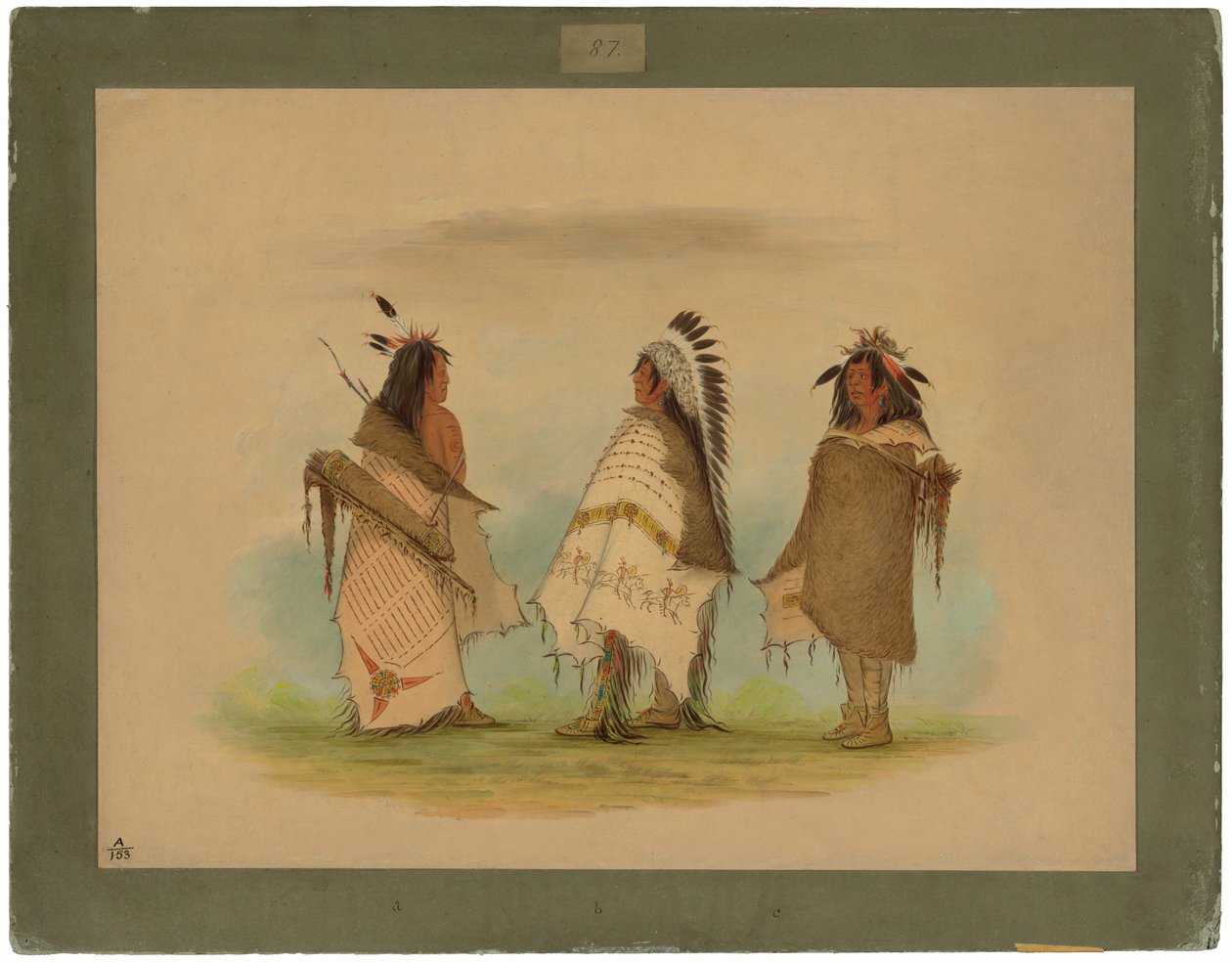 Trzej wojownicy Shoszonee autorstwa George Catlin