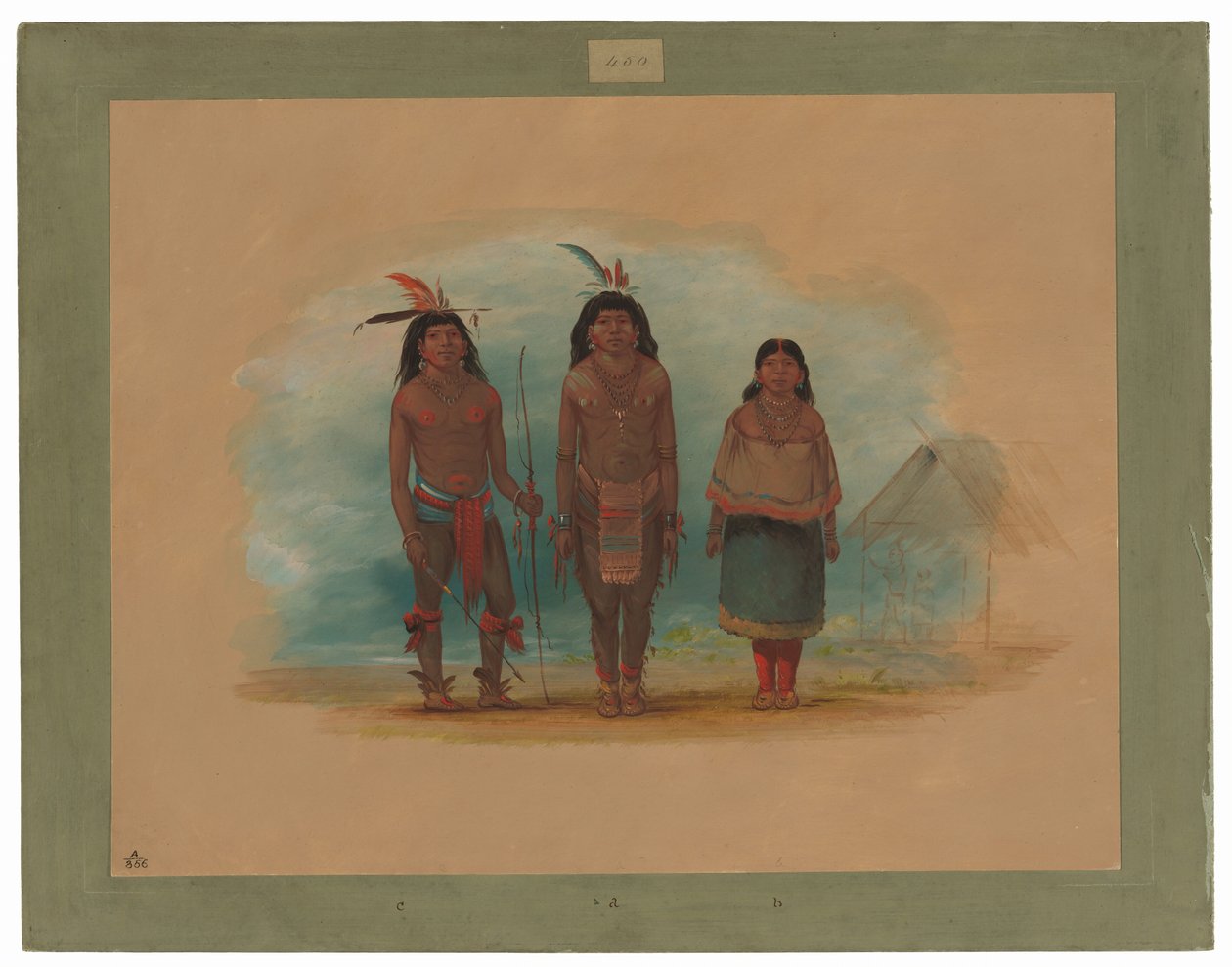 Trzej Indianie Taruma autorstwa George Catlin