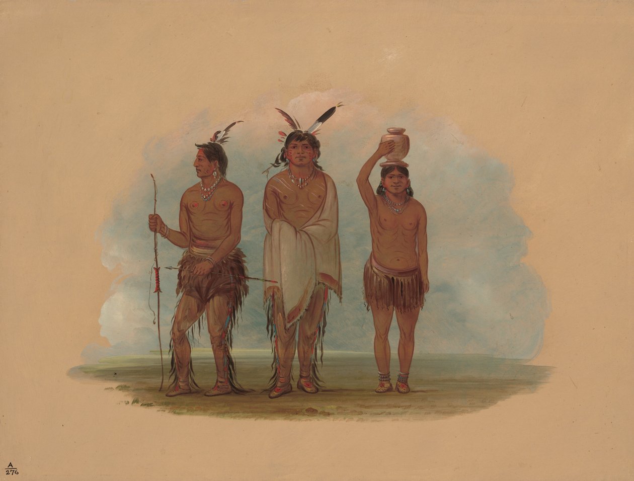 Trzej Indianie Walla Walla, 18551869. autorstwa George Catlin