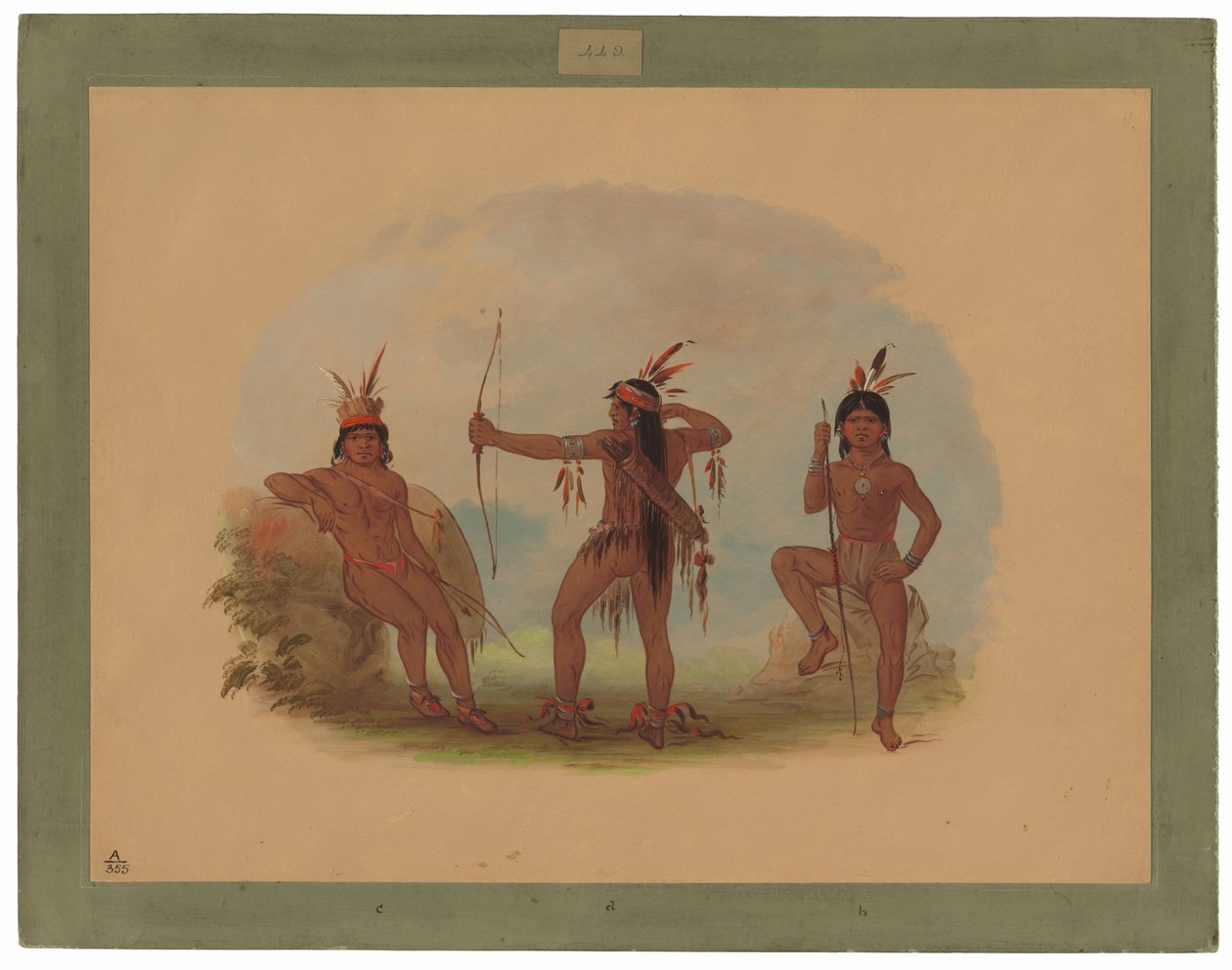 Trzej Indianie Wędrowcy autorstwa George Catlin