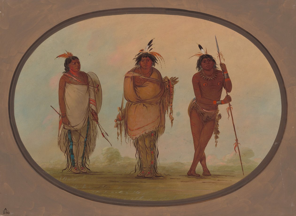 Trzej Indianie Yumaya, 18551869. autorstwa George Catlin