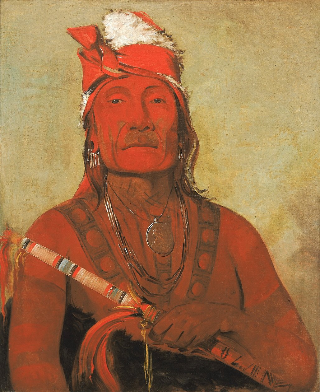 Toh-kí-e-to, kamień z rogami, wódz autorstwa George Catlin