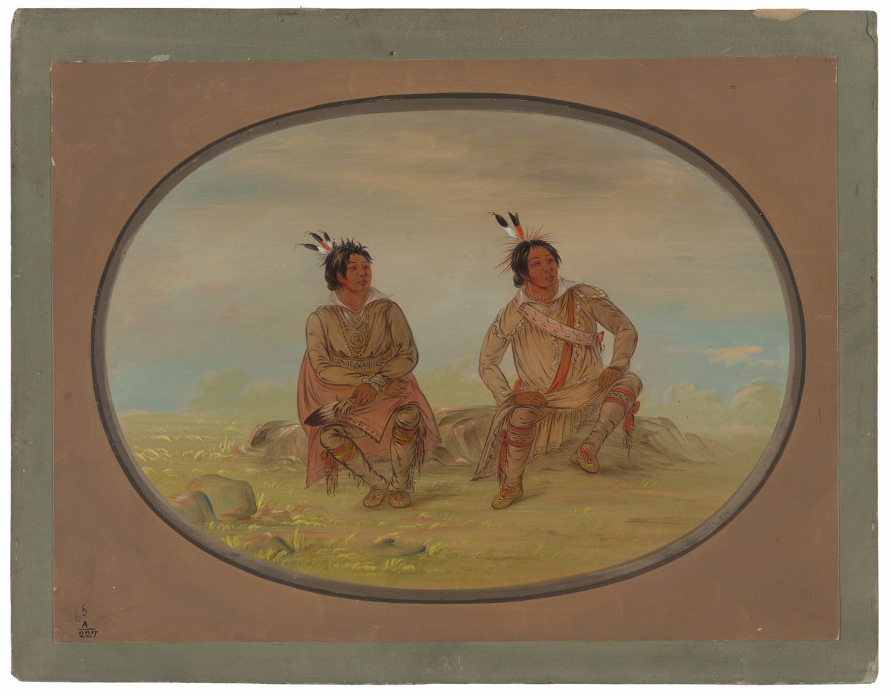 Dwóch Indian Czoctaw autorstwa George Catlin