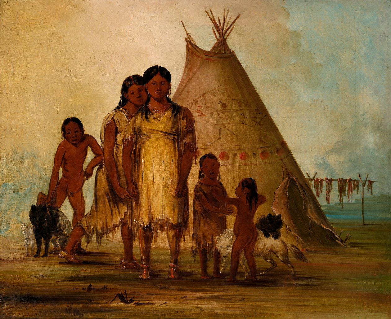 Dwie dziewczyny Komanczów autorstwa George Catlin