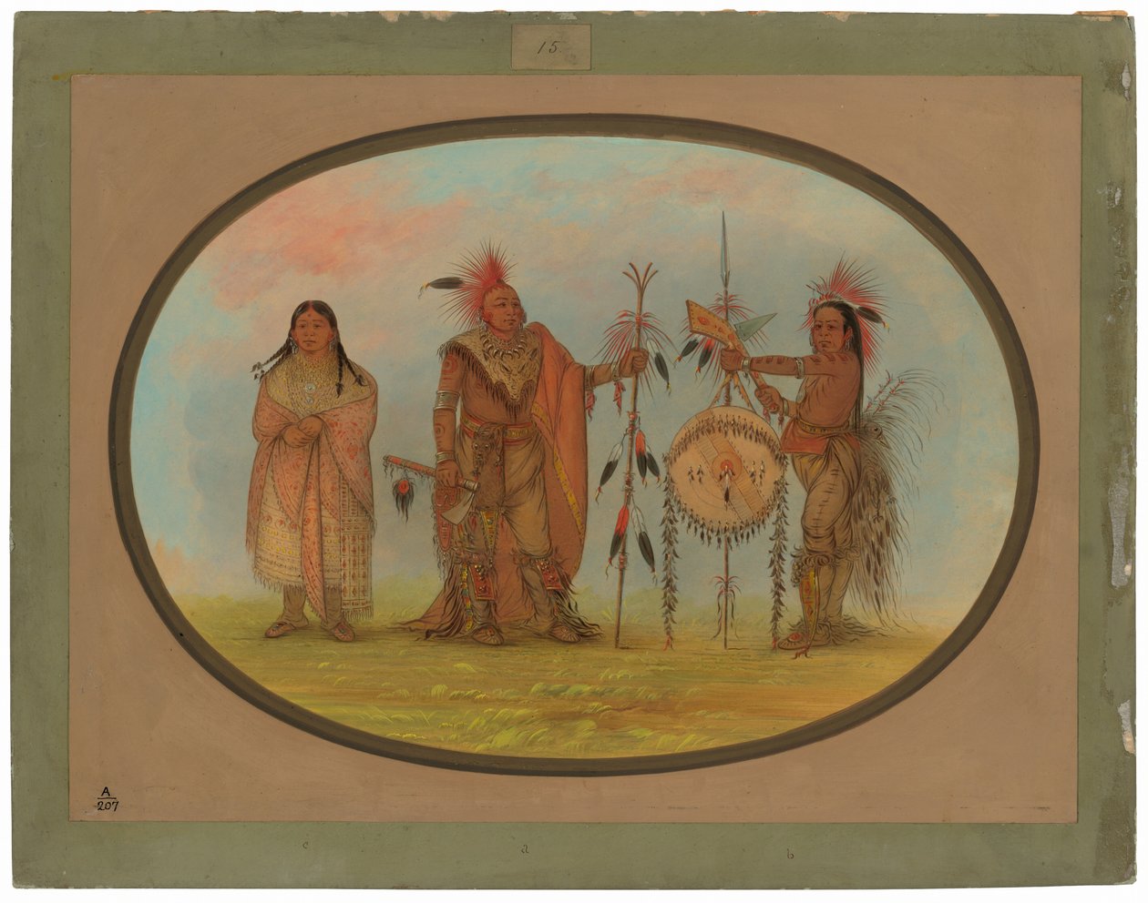 Dwóch Saukie Chiefs i kobieta autorstwa George Catlin