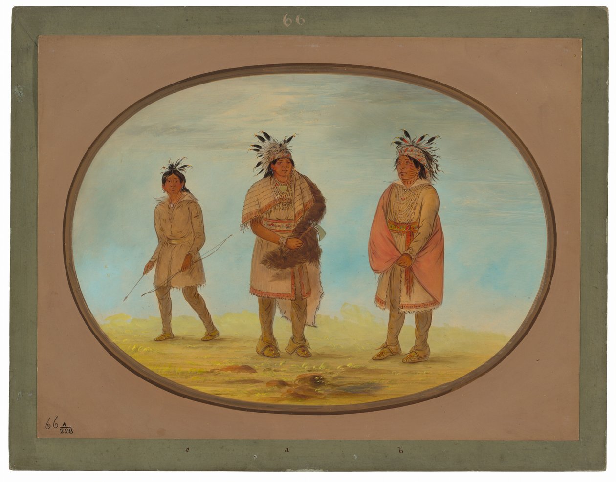 Dwóch wojowników Weeah i kobieta autorstwa George Catlin