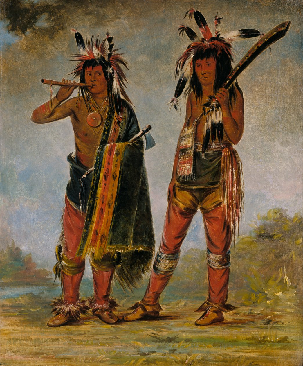 Dwóch młodych mężczyzn, 1835 lub 1836. autorstwa George Catlin