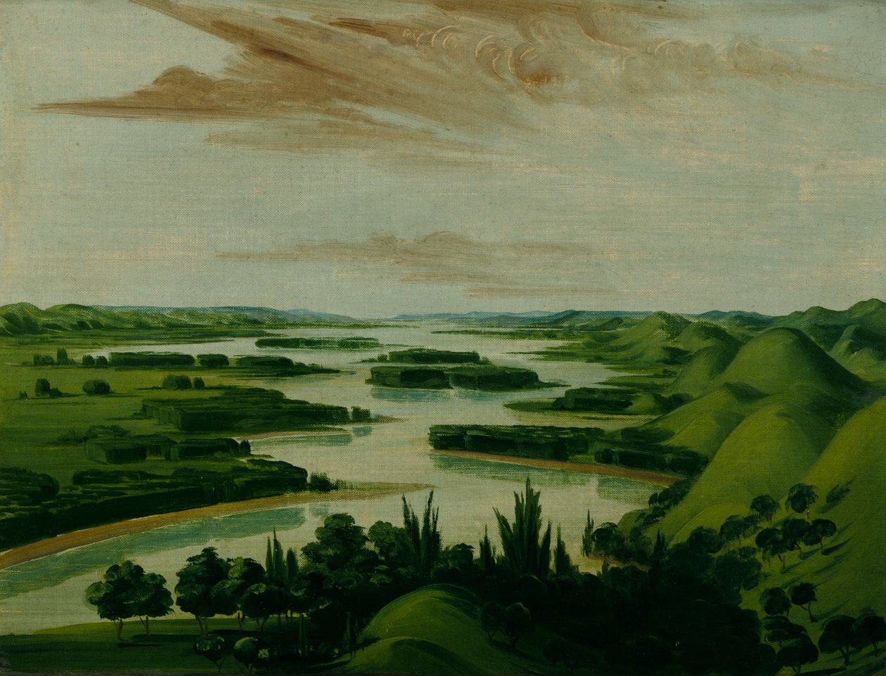 Widok z grobu Floyda, 1300 mil nad St. Louis, 1832. autorstwa George Catlin