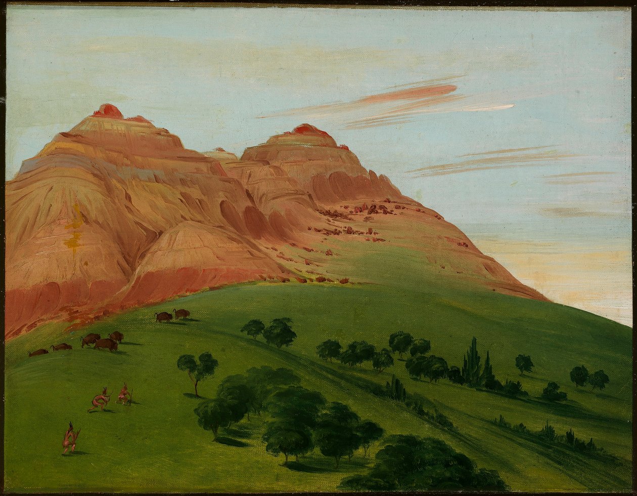 Widok na Grand Detour, 1900 mil nad St. Louis autorstwa George Catlin