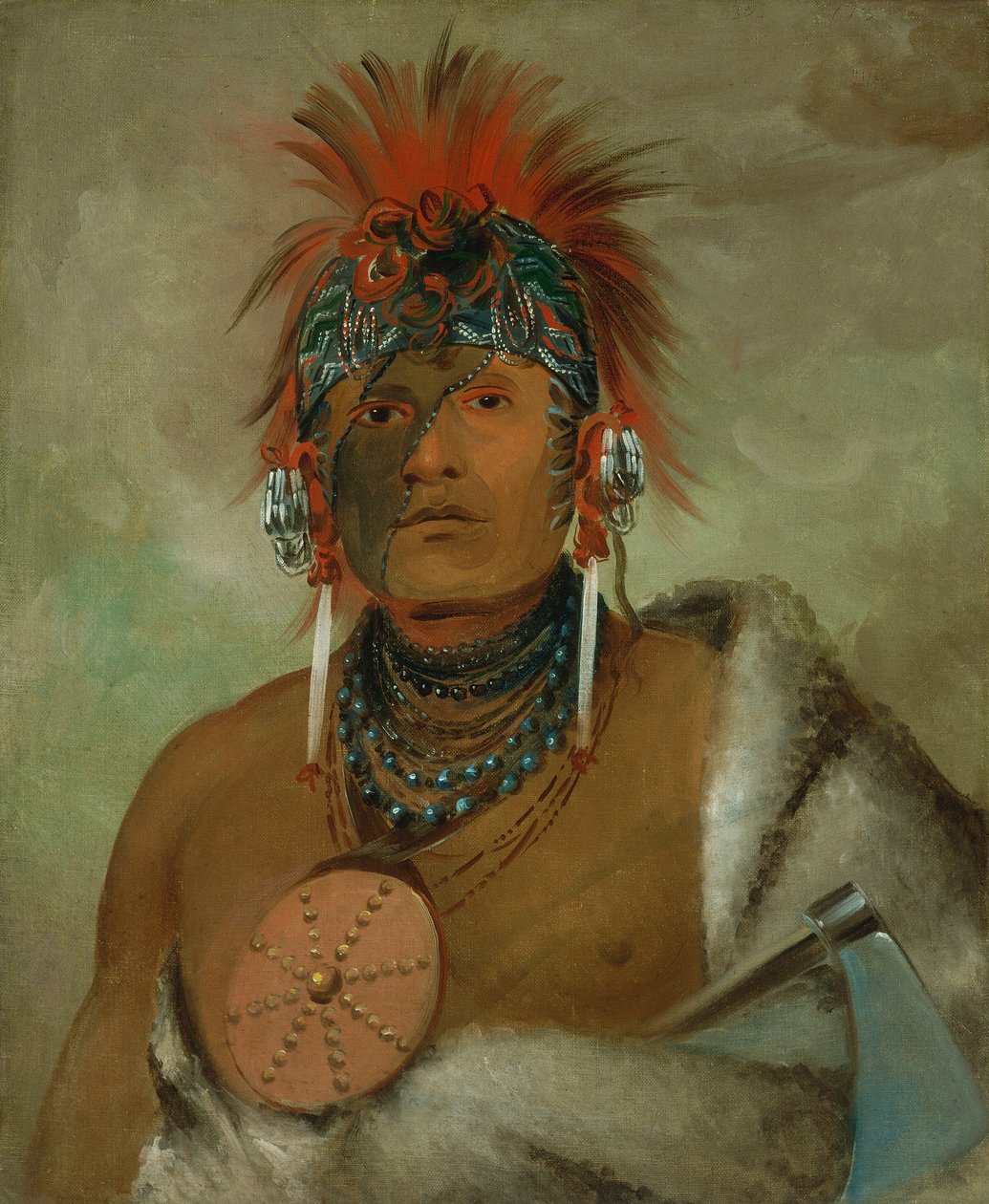 Wá-hón-ga-shee, Żaden głupiec, Wielki Fop autorstwa George Catlin
