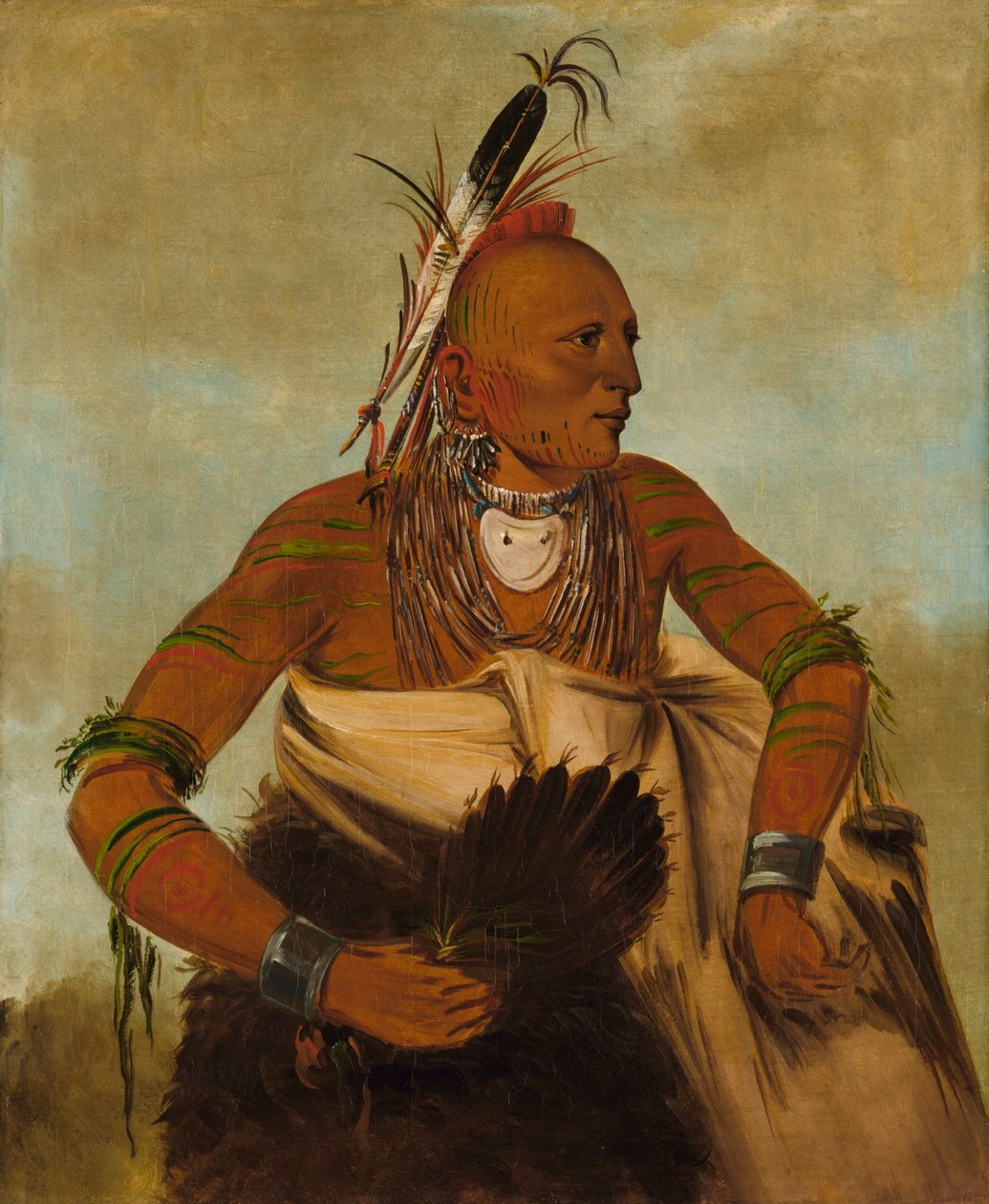 Wa-ho-béck-ee, przystojny odważny, 1834. autorstwa George Catlin