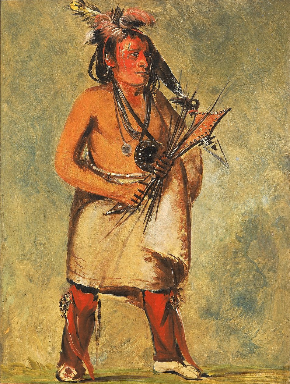 Wa-kon-chásh-kaw, Ten, który przybywa na grzmocie autorstwa George Catlin