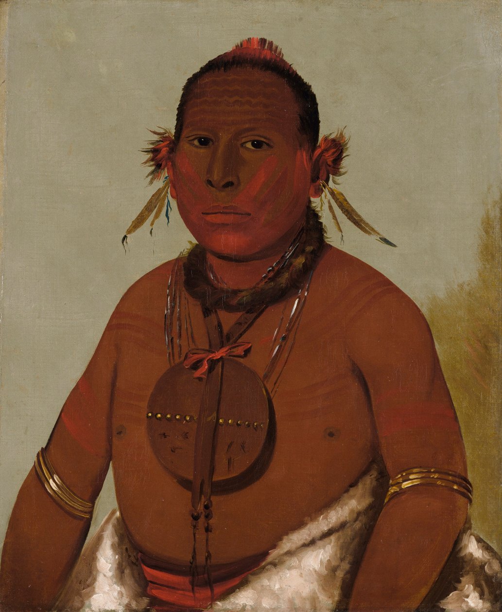 Wa-sáw-me-saw, Ryczący Grzmot, najmłodszy syn Black Hawka autorstwa George Catlin