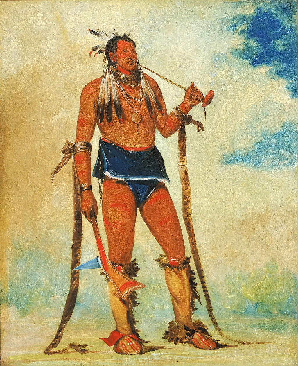 Wah-chee-háhs-ka, Człowiek, który wyrzuca wszystko za drzwi, 1835. autorstwa George Catlin