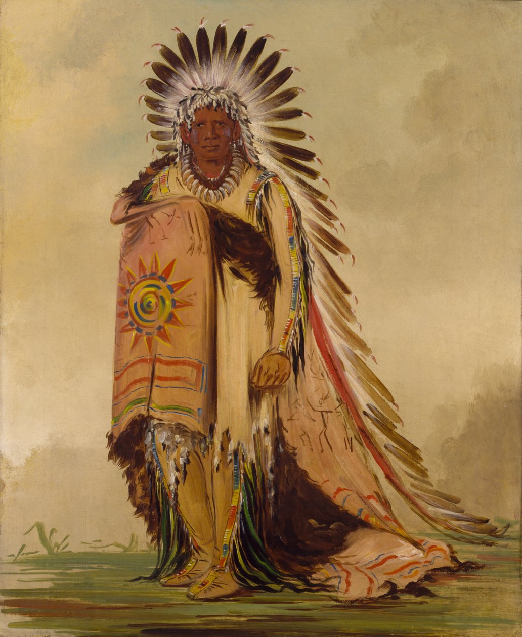 Wán-ee-ton, wódz plemienia autorstwa George Catlin