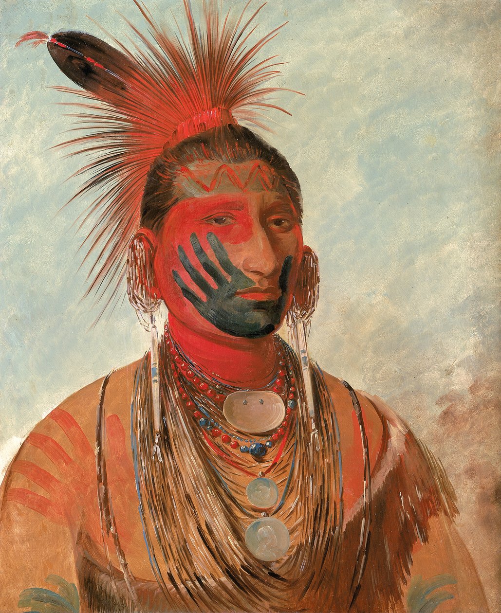 Wash-ka-mon-ya, Szybki Tancerz, Wojownik, 1844-1845. autorstwa George Catlin