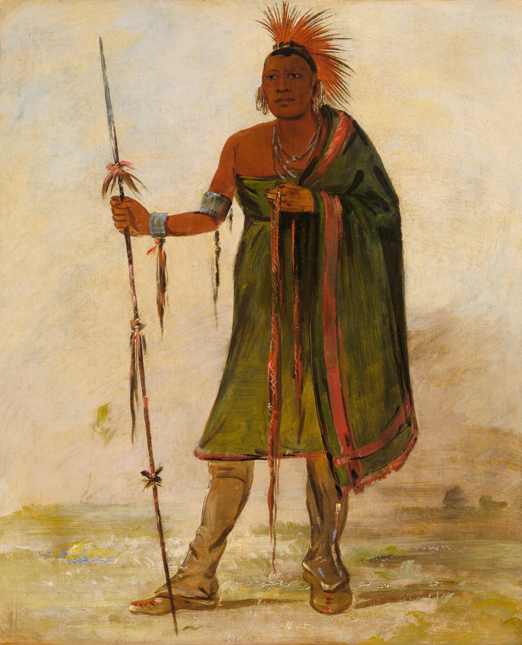 Wash-ím-pe-shee, Szaleniec, Wybitny Wojownik autorstwa George Catlin