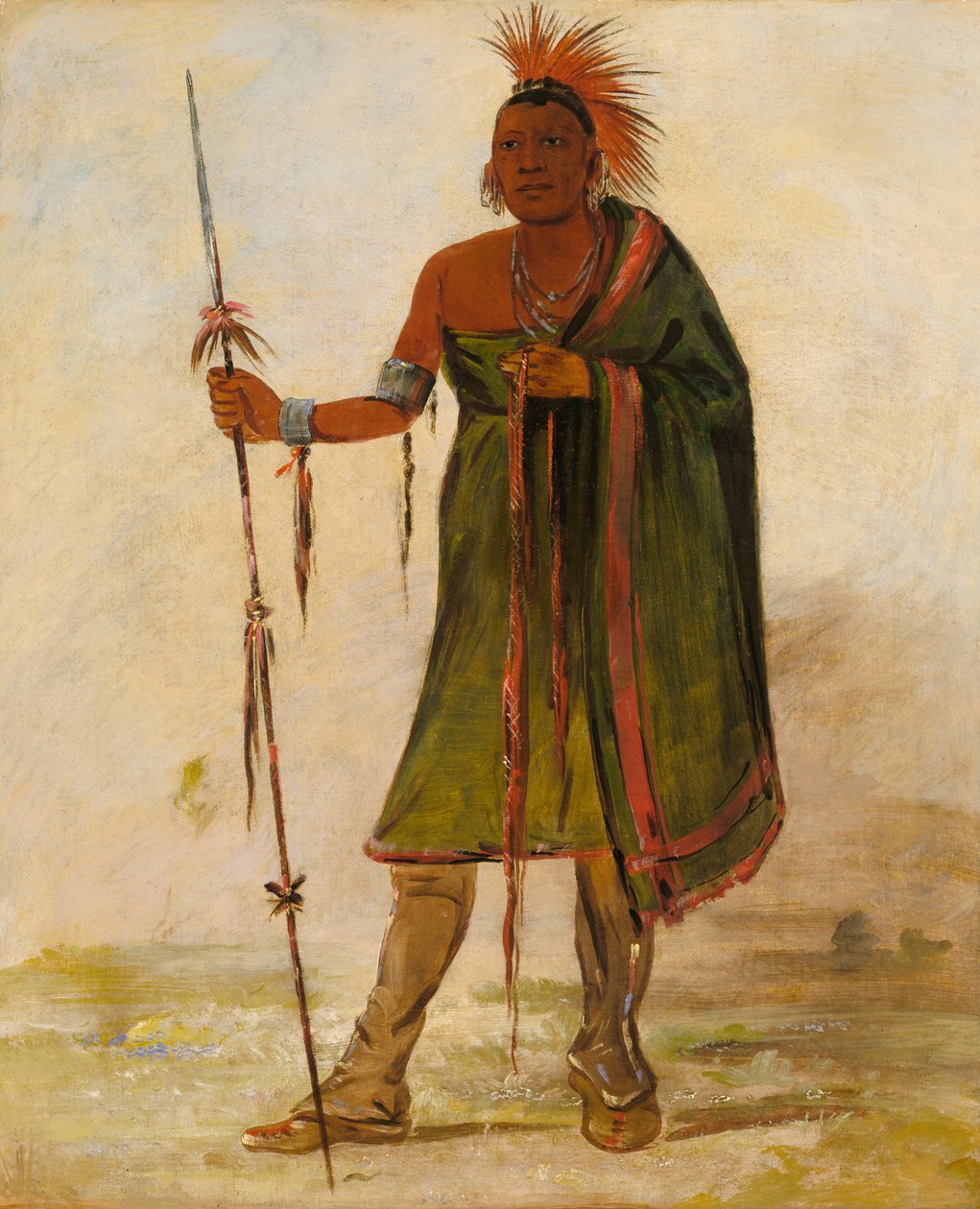 Wash-im-pe-shee, szaleniec, zasłużony wojownik, 1834. autorstwa George Catlin