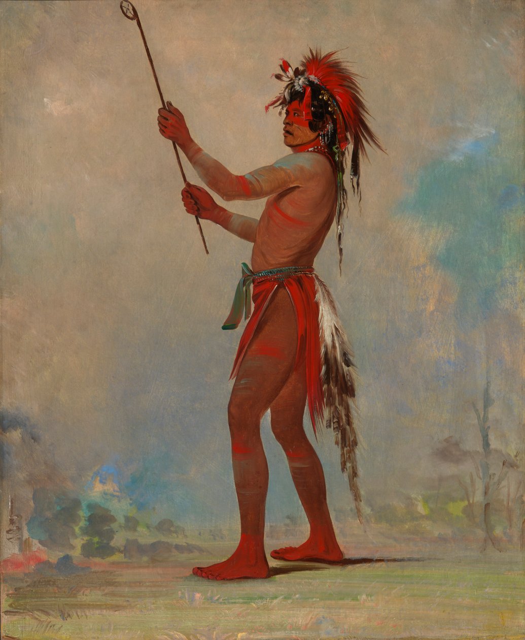 We-chúsh-ta-dóo-ta, Czerwony Człowiek, Wybitny Piłkarz autorstwa George Catlin