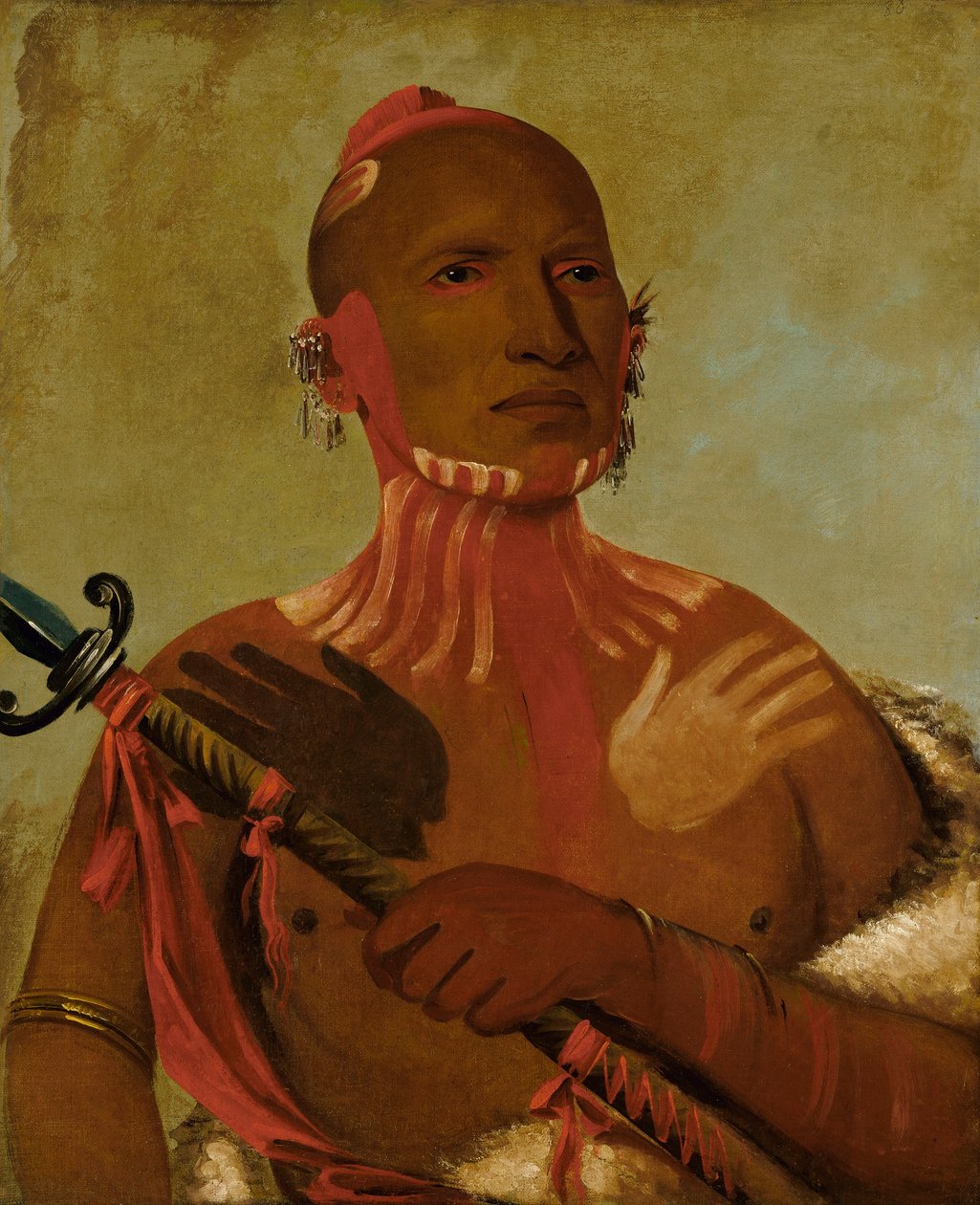 Wée-sheet, głowa jesiotra, wojownik lisów autorstwa George Catlin