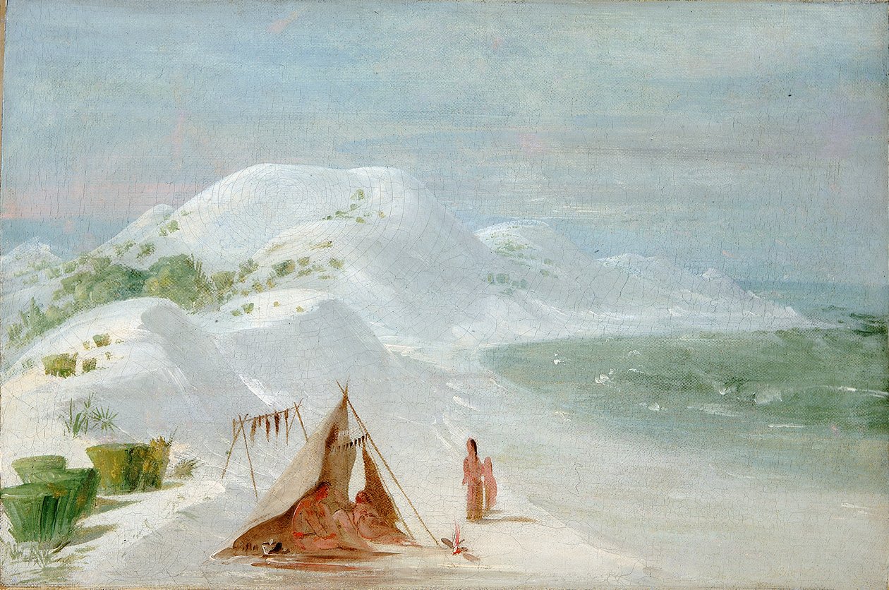 White Sand Bluffs, na wyspie Santa Rosa, w pobliżu Pensacoli autorstwa George Catlin