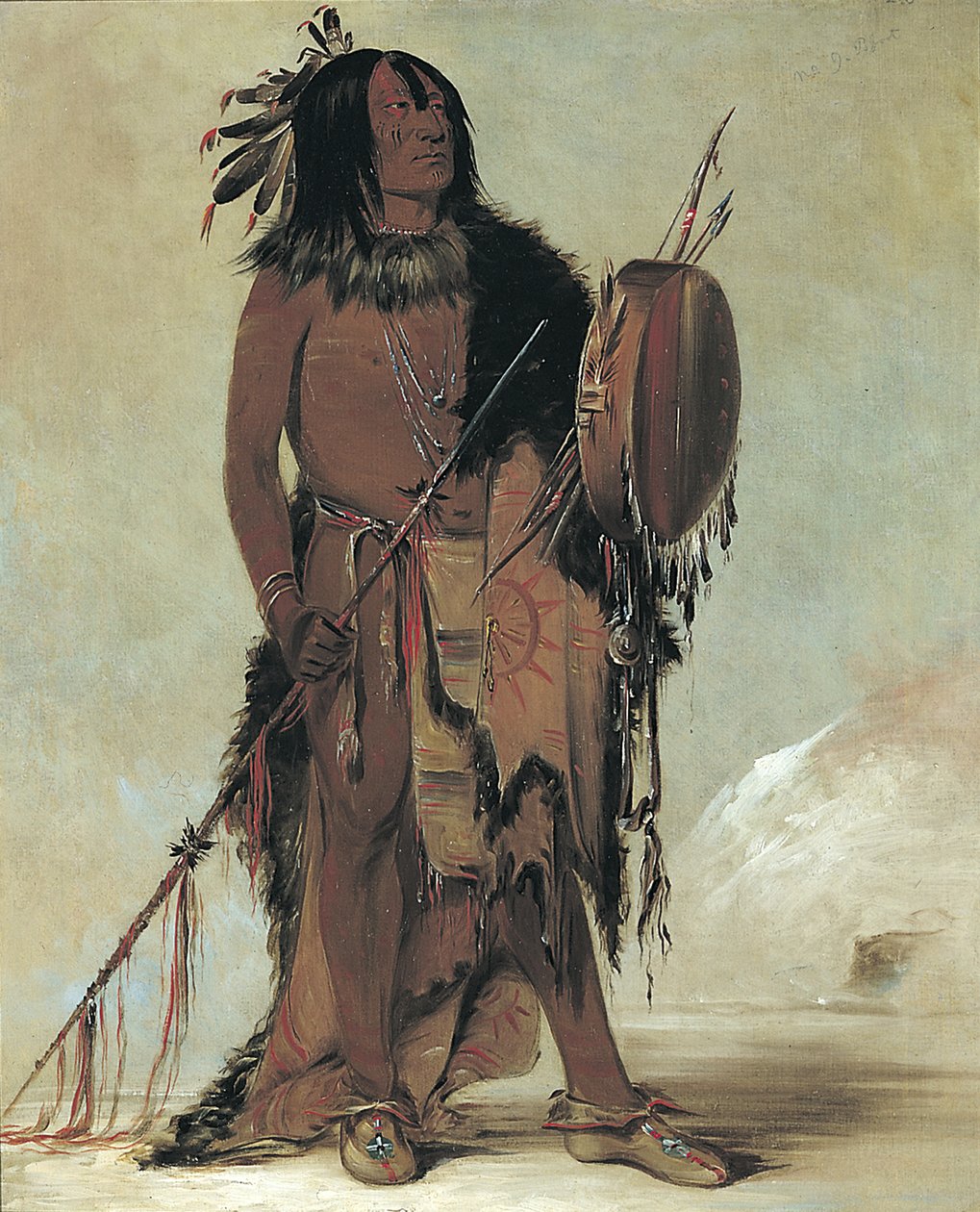 Wún-nes-tou, Biały Bawół, stary lekarz, 1832. autorstwa George Catlin