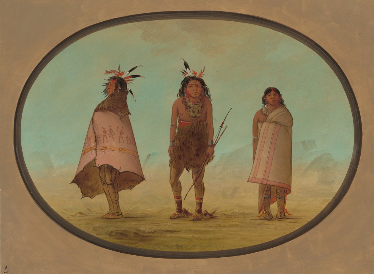 Yntah Medicine Man, wojownik i kobieta, 18551869. autorstwa George Catlin