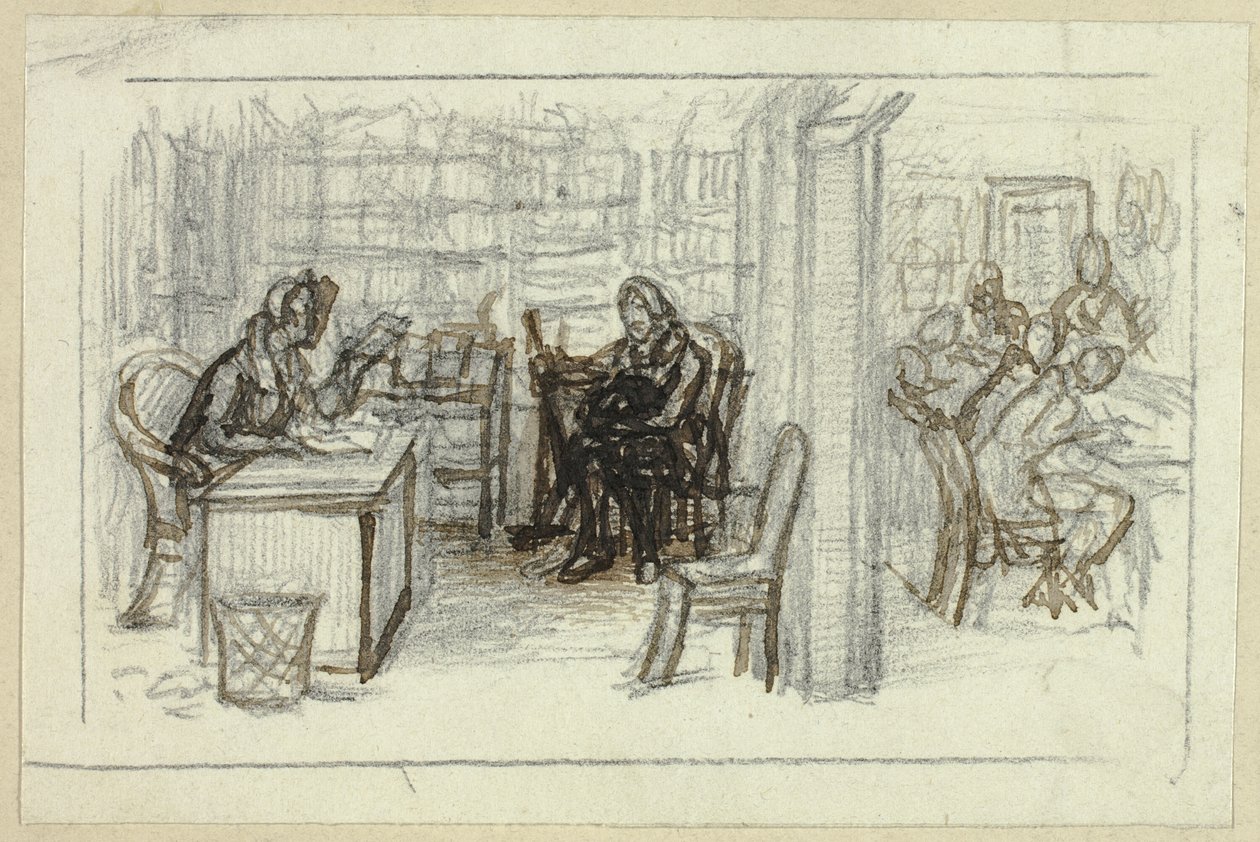 Widok Biblioteki autorstwa George Cattermole