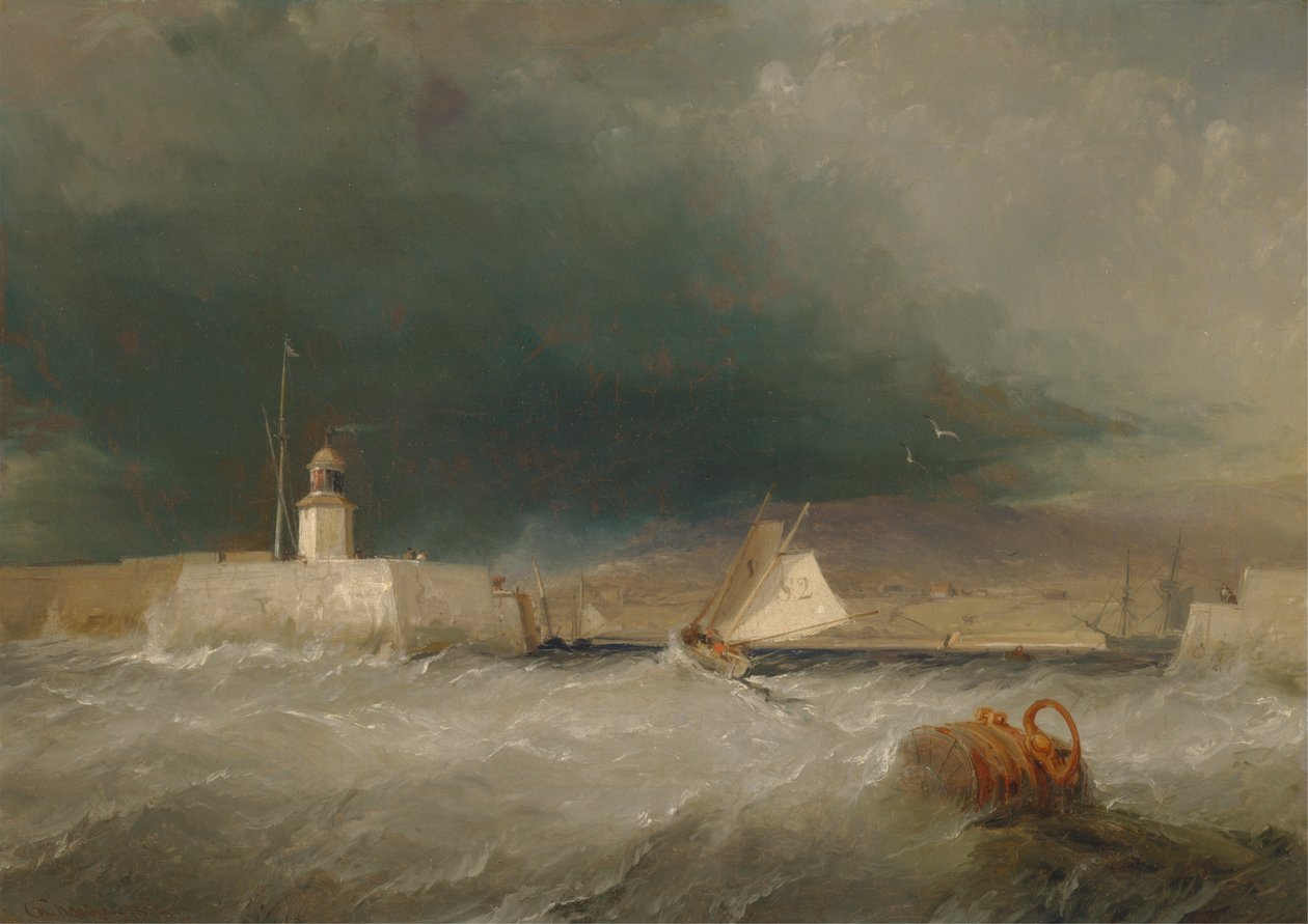 Port w burzliwy dzień autorstwa George Chambers