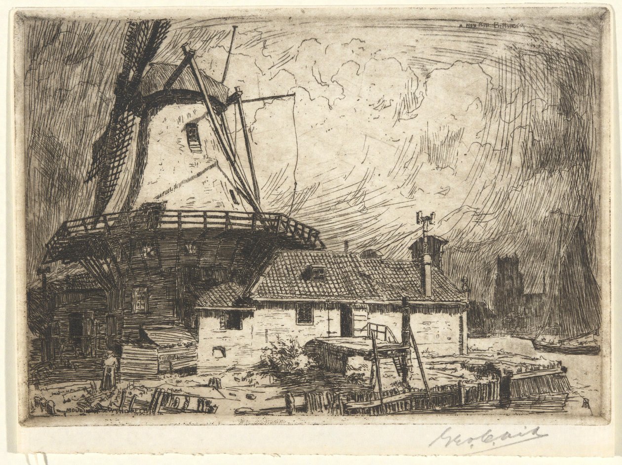 Moulin i Zwyndrecht autorstwa George Charles Aid