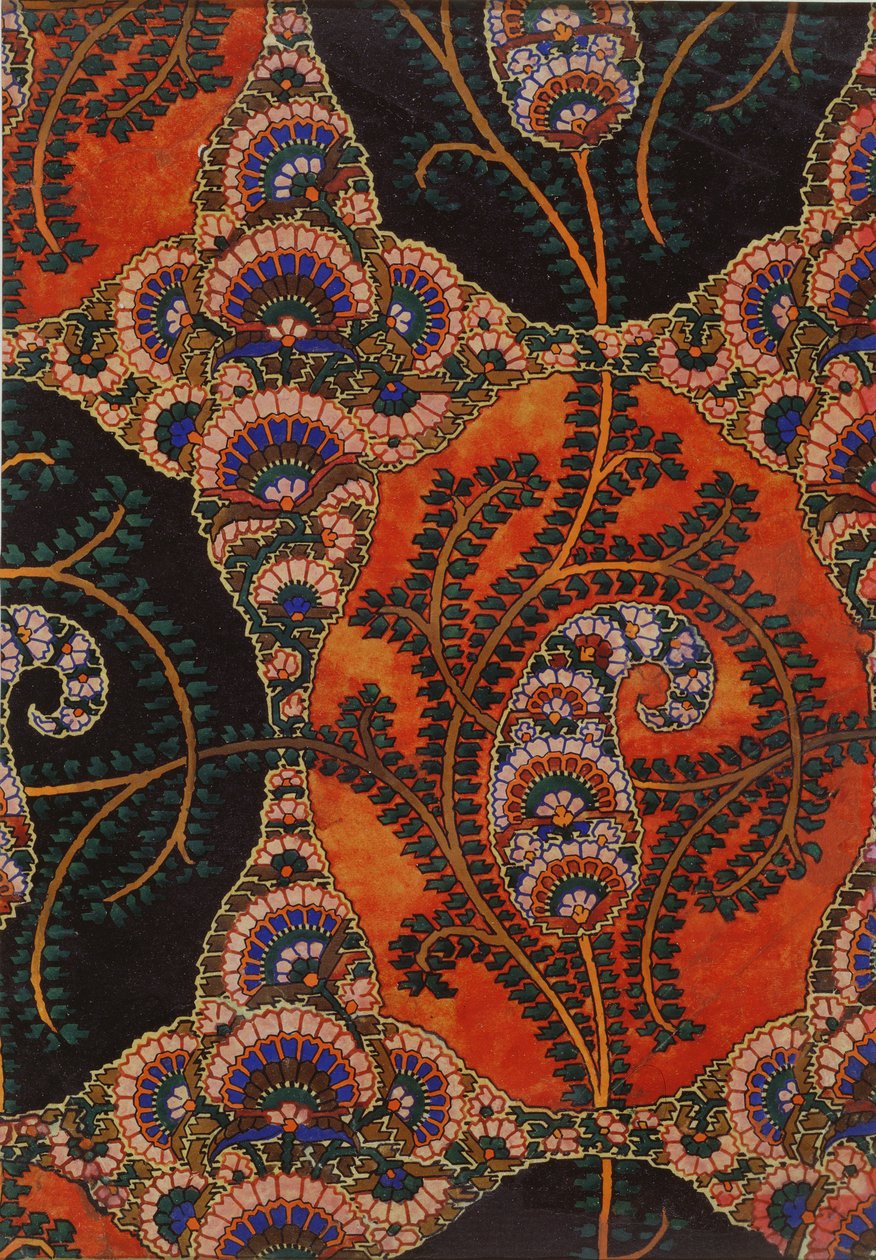 Projekt tkaniny na szale Paisley, ok. 1871 r. autorstwa George Charles Haite