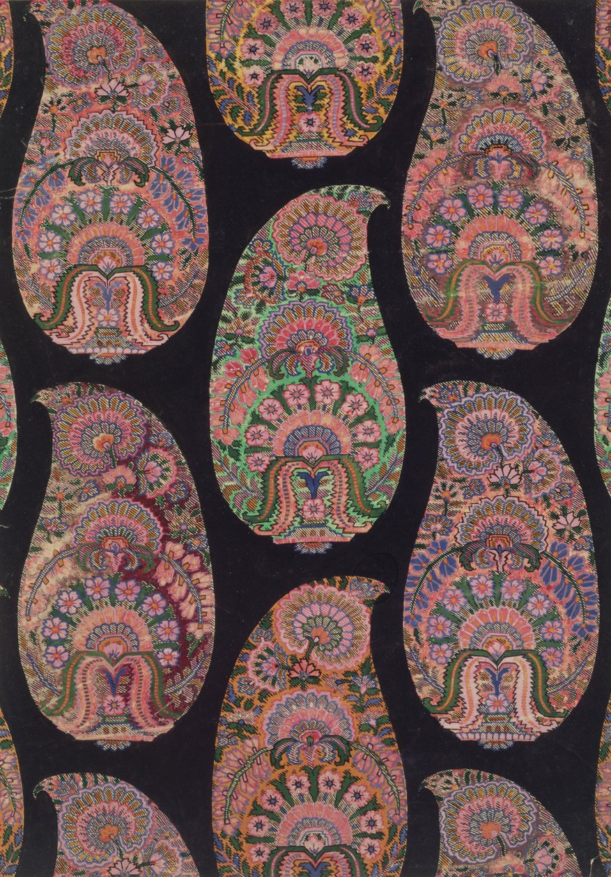 Projekt tkaniny na szale Paisley, ok. 1871 r. autorstwa George Charles Haite