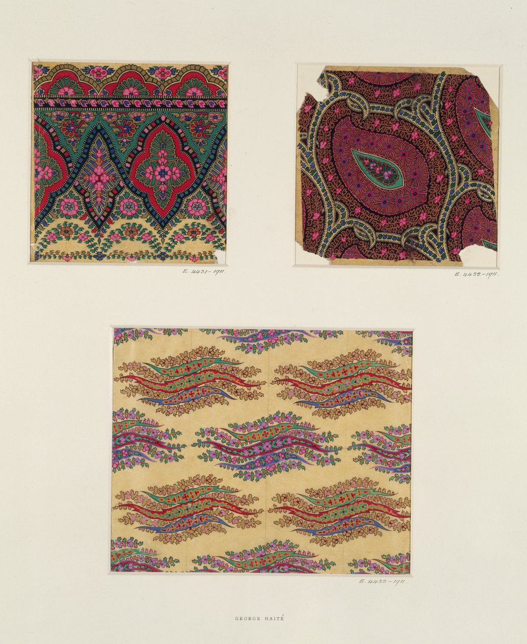 Wzory tkanin na szale Paisley, ok. 1871 r. autorstwa George Charles Haite