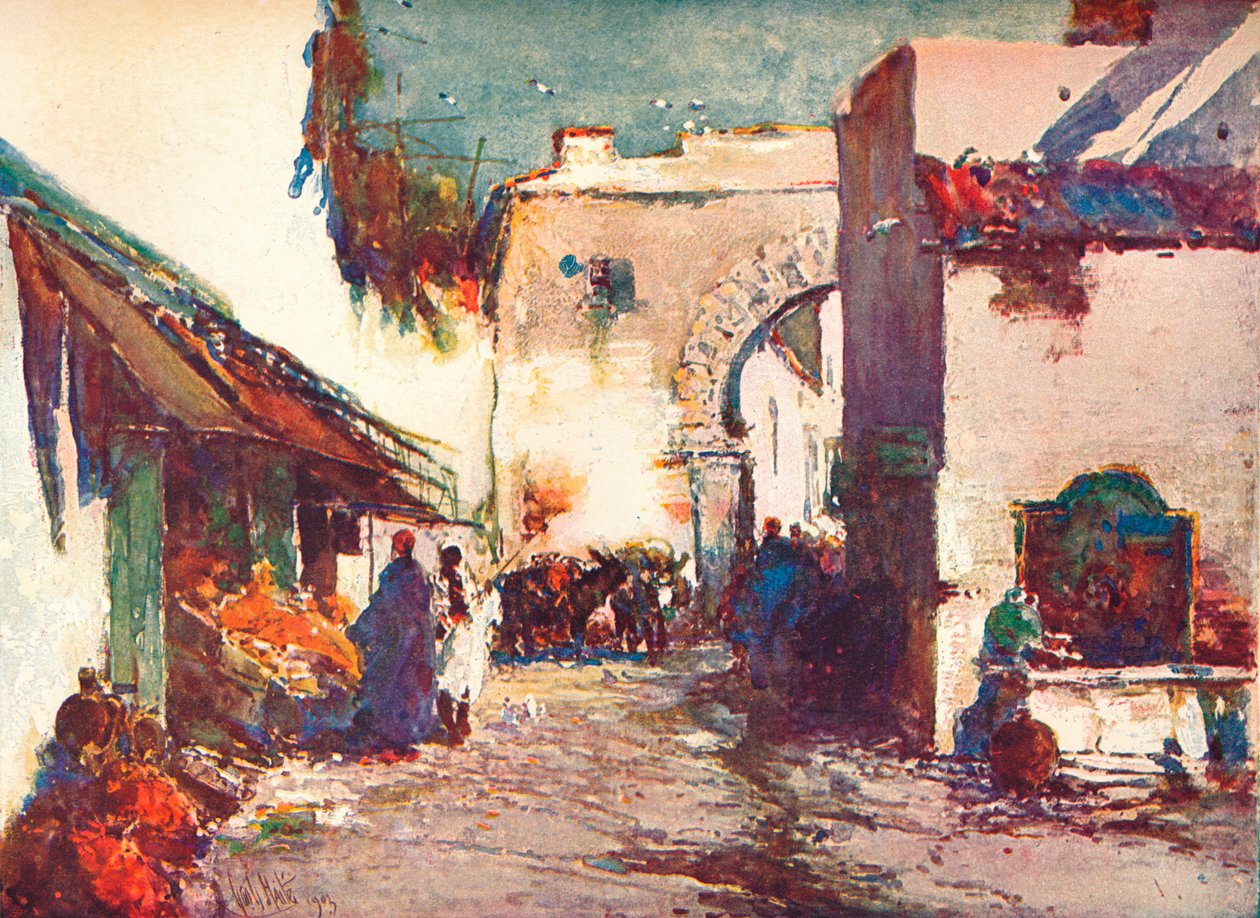 Na ulicy Scena w Tangerze, ok. 1903 1903-1904 autorstwa George Charles Haite