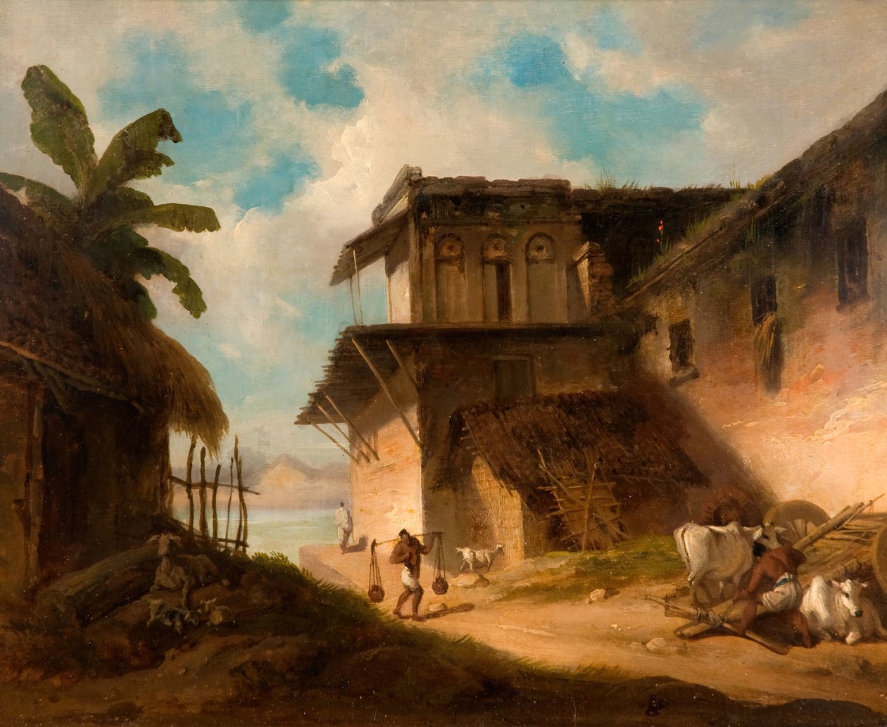 Scena wsi bengalskiej, 1821. autorstwa George Chinnery