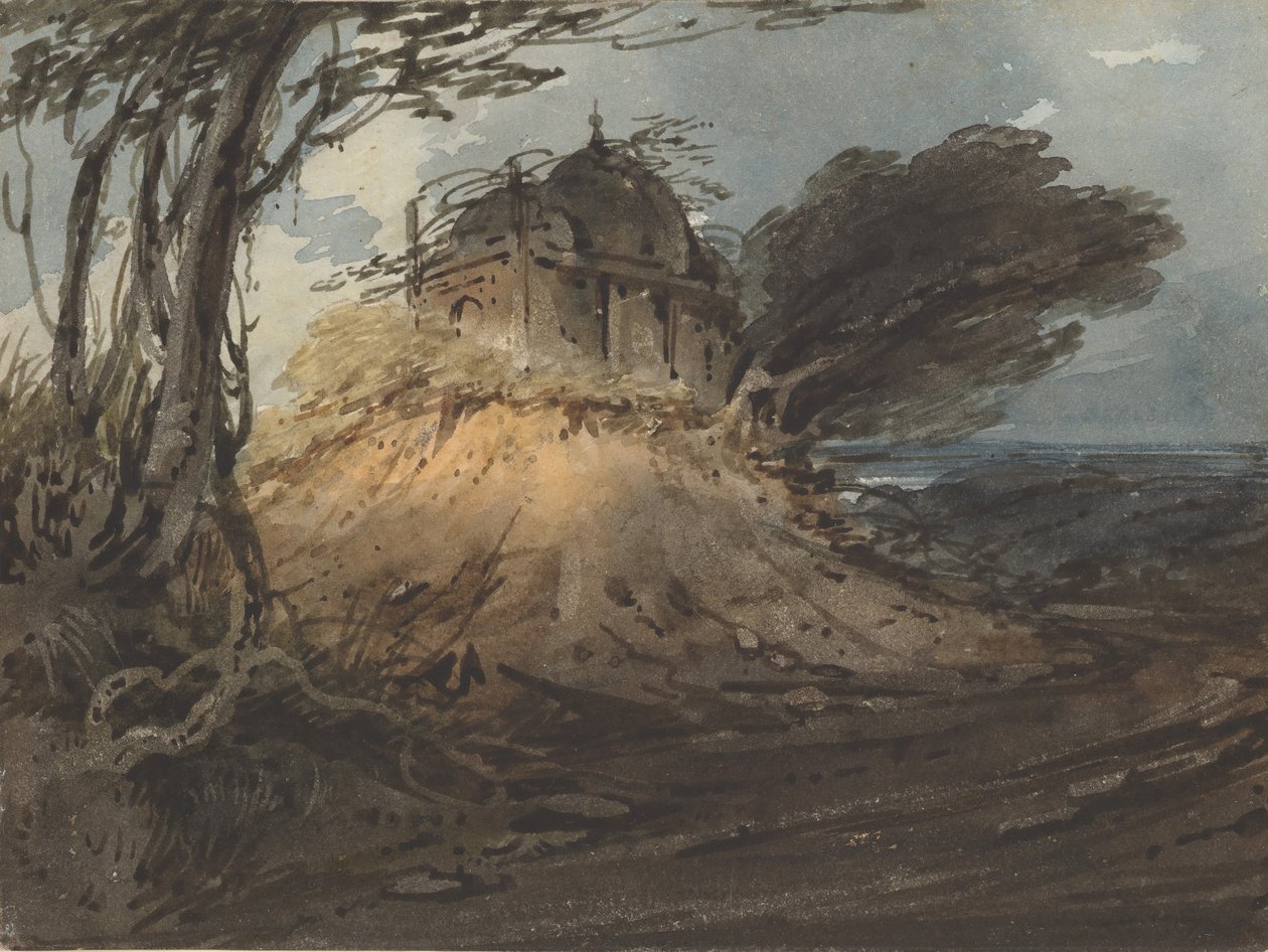 Świątynia indyjska, ca. 1808-12. autorstwa George Chinnery