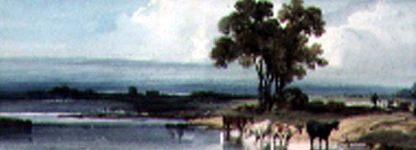Jezioro z bydłem, Chiny autorstwa George Chinnery