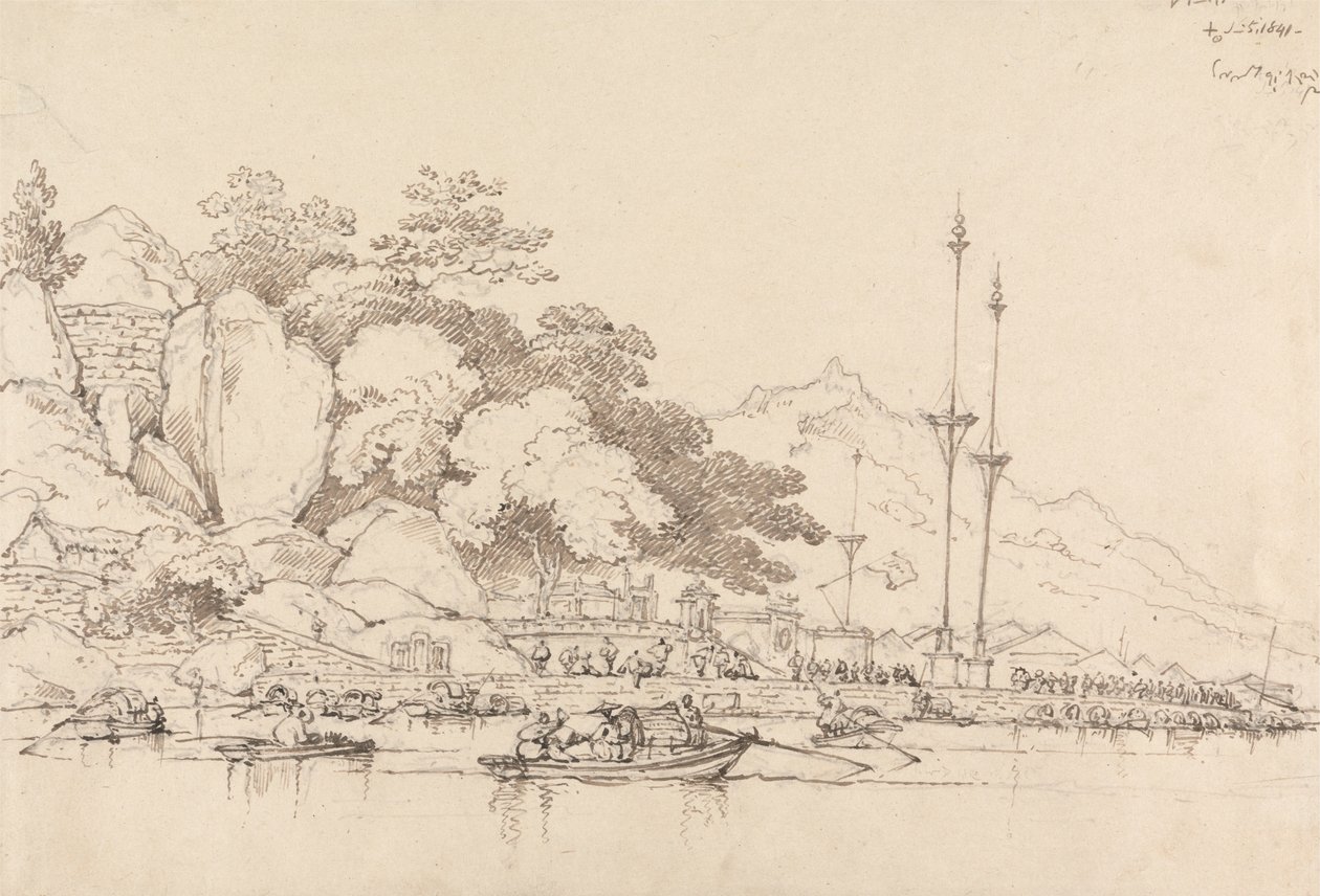 Lap House, Wewnętrzny Port, Makau autorstwa George Chinnery