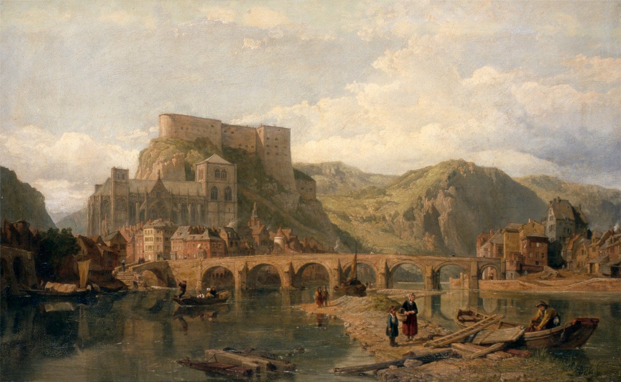 Huy nad Mozą, Belgia (olej na płótnie) autorstwa George Clarkson Stanfield