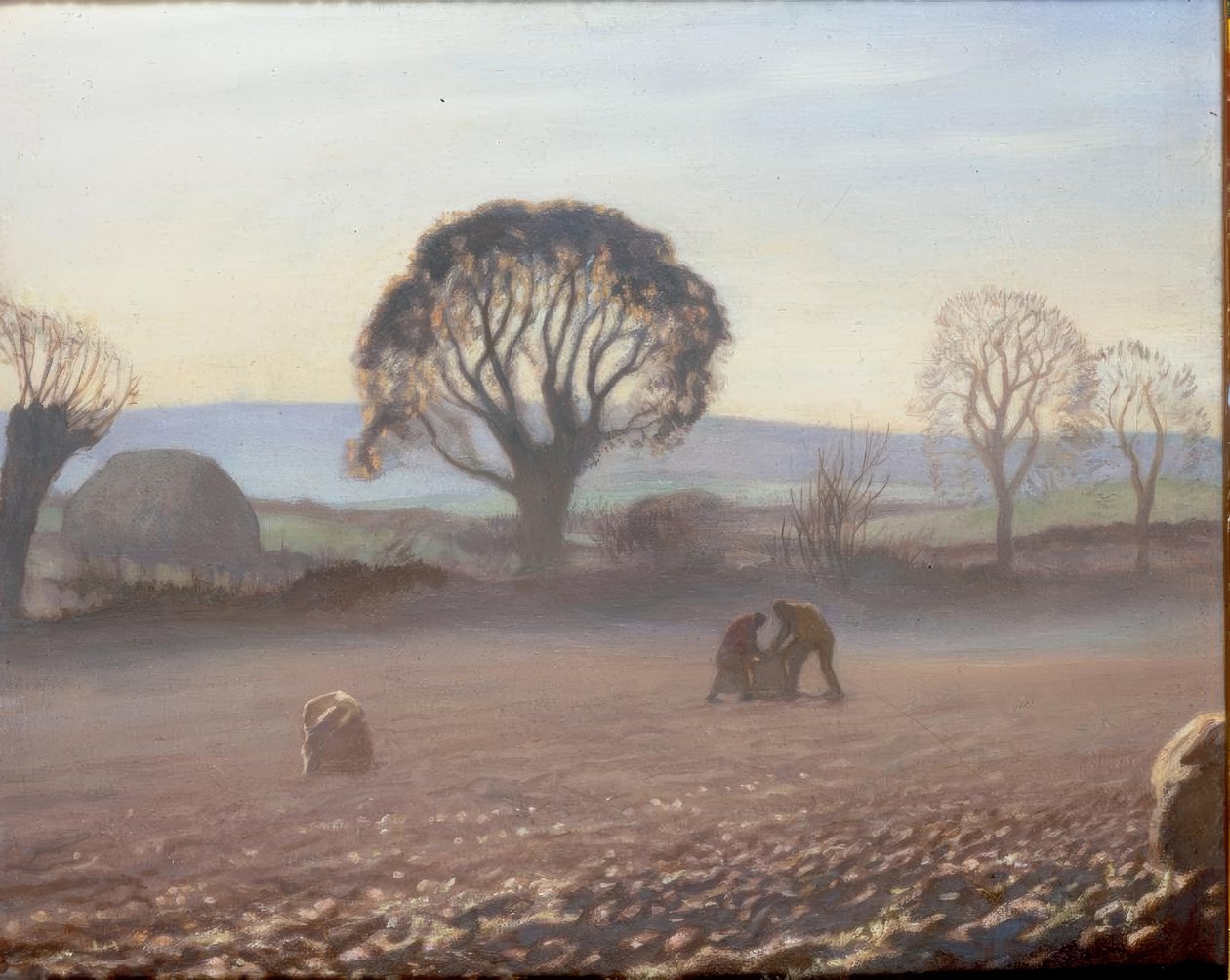 Jesienny poranek – zbiory ziemniaków autorstwa George Clausen