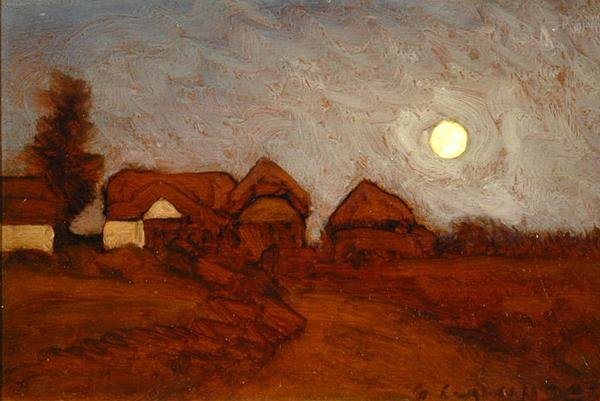 Farma przy świetle księżyca autorstwa George Clausen