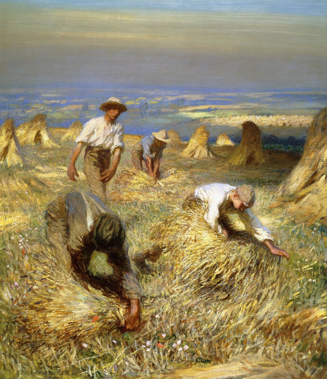 Żniwa, Wiązanie Snopów autorstwa George Clausen