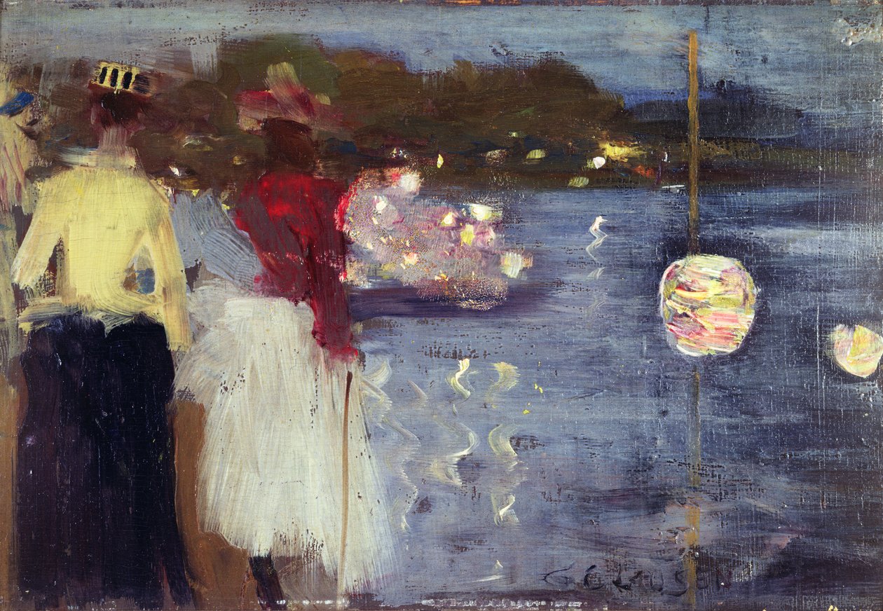 Souvenir of Marlow Regatta (olej na panelu) autorstwa George Clausen