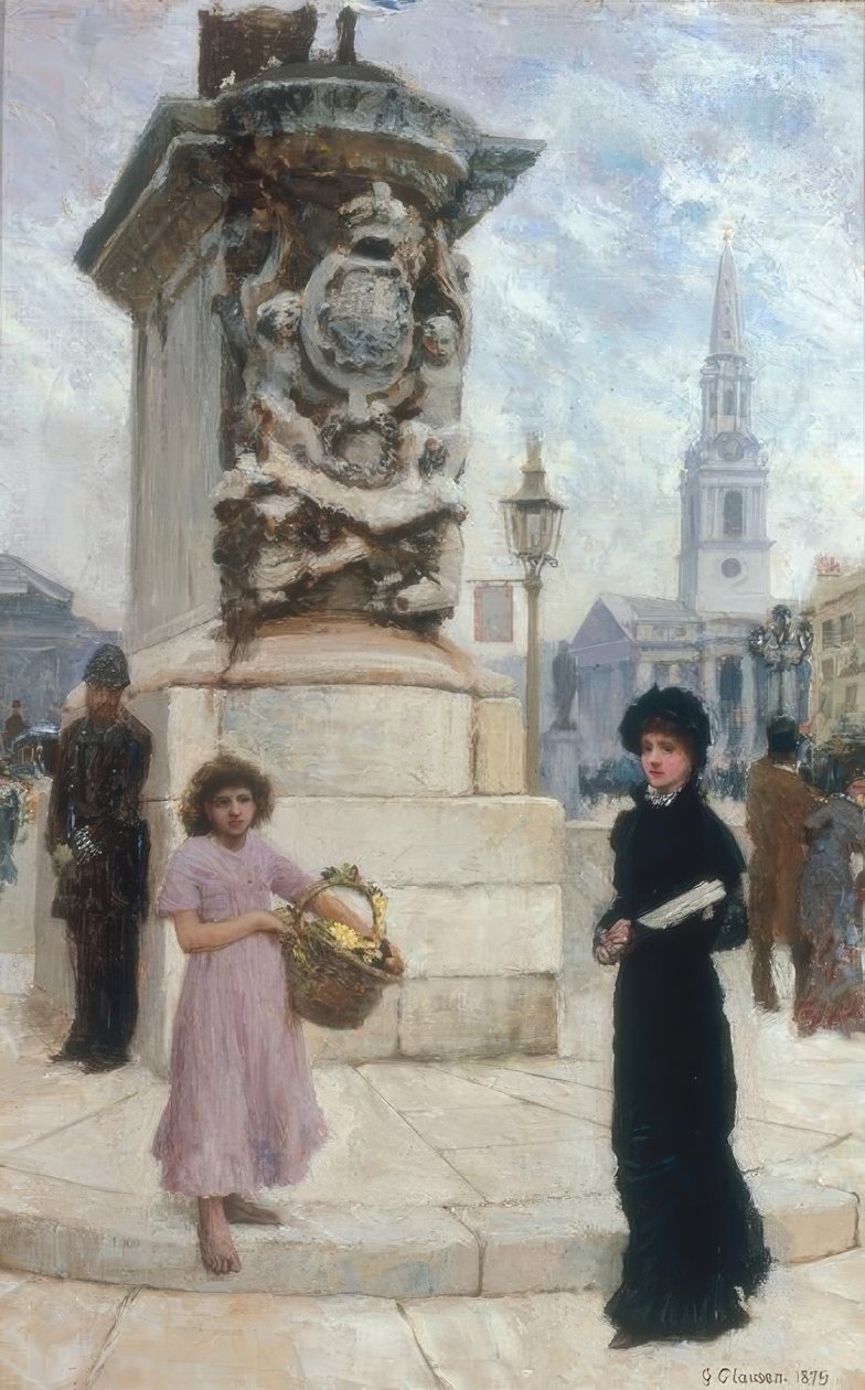 Sprzedawca kwiatów, Trafalgar Square autorstwa George Clausen