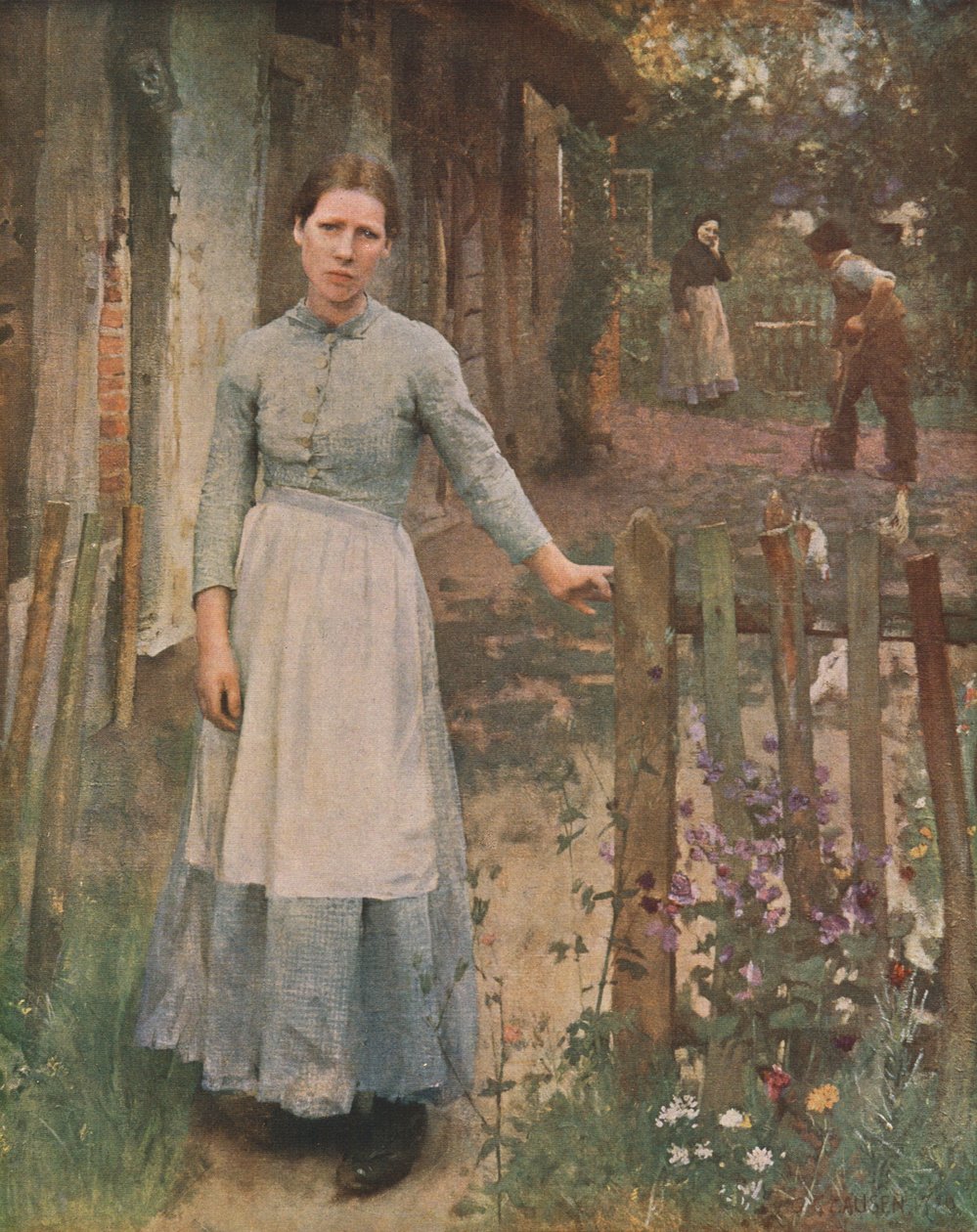 Dziewczyna przy bramie, 1889, c1930. autorstwa George Clausen