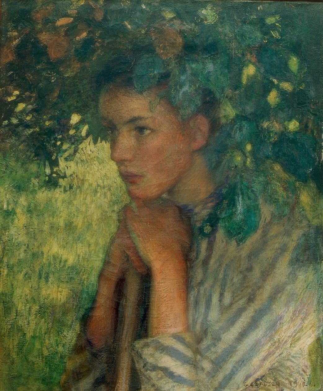 Haymaker: Studium w cieniach autorstwa George Clausen