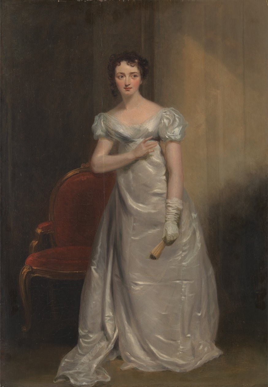 Harriet Smithson jako panna Dorillon w filmie "Wives as They Were, and Maids as They Are" autorstwa Elizabeth Inchbald autorstwa George Clint