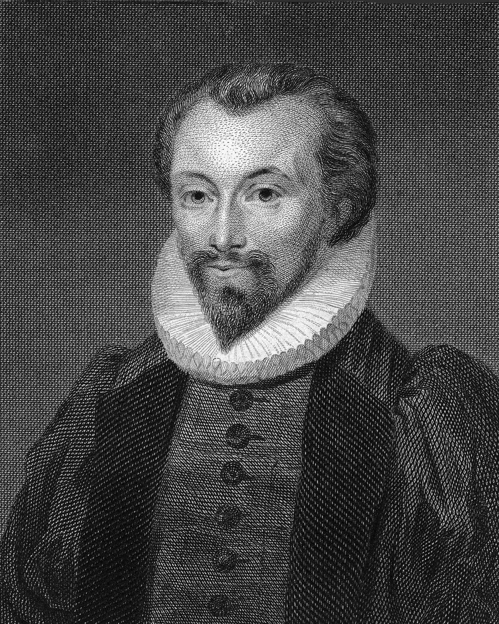 Portret poety Johna Donne 1572-1631. autorstwa George Clint