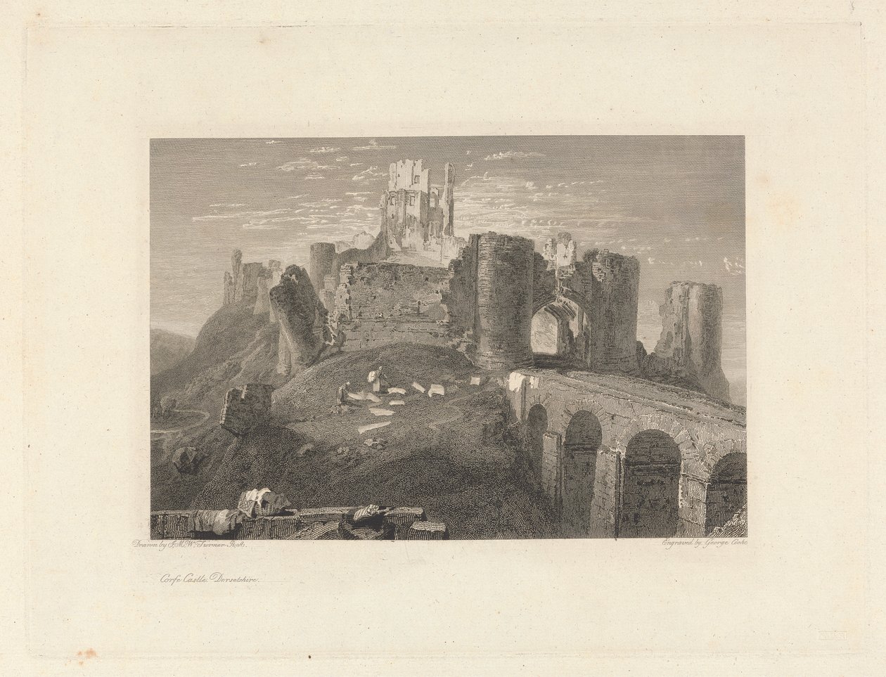 Zamek Corfe, Dorsetshire autorstwa George Cooke
