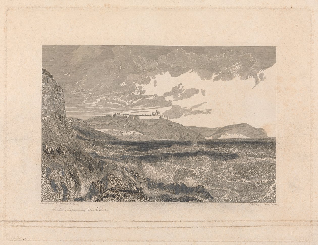 Zamek Pendennis i wejście do portu Falmouth autorstwa George Cooke